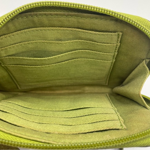 Fossil Brown/Green Wristlet Wallet pebbled leather. Pre-owned. - Picture 4 of 4